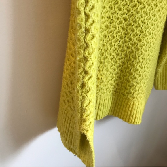 Anthropologie neon yellow oversized knit sweater - Picture 8 of 11